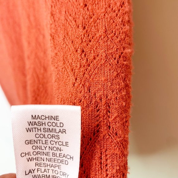 Torn By Ronny Kobo Womens Red Knit Mock Neck Ruffled Blouse Top Size Large - Picture 5 of 8